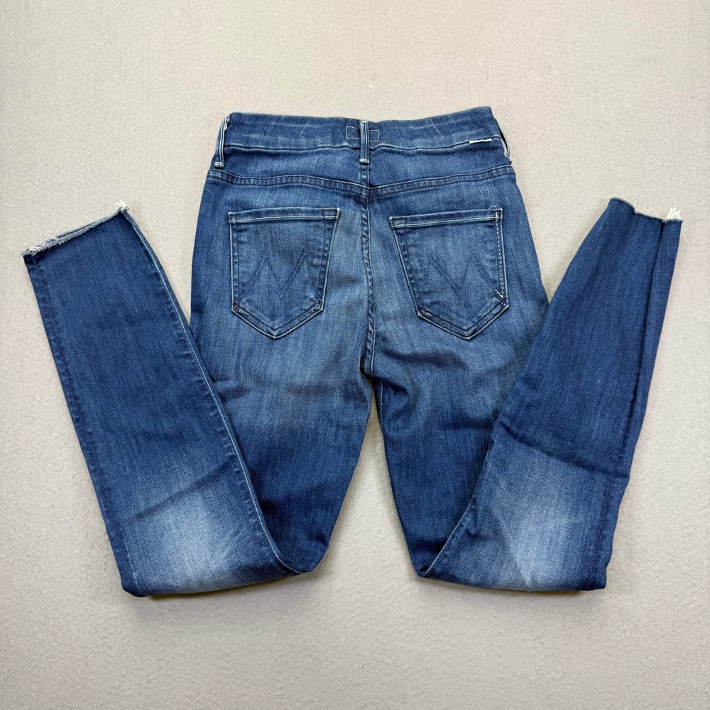 MOTHER The Pixie Ankle Fray Jeans 24 Second Thyme Around High Rise Button Fly‎